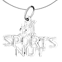 Silver #1 Sports Nut Necklace | Rhodium-plated 925 Silver #1 Sports Nut Pendant with 18