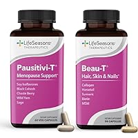 Pausitivi-T with Beau-T - Menopause Support Supplement - Powerful Relief for Hot Flashes, Hormone Imbalance & Night Sweats - Nourishes Tissue - Sage, Chasteberry, Soy Isoflavones & Black Cohosh