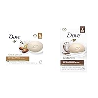 Dove Beauty Bar Gentle Skin Cleanser Moisturizing For Gentle Soft Skin Care Shea Butter & Beauty Bar For Softer Skin Coconut Milk More Moisturizing Than Bar Soap, 3.75 Ounce - 6 Count