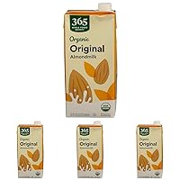 365 by Whole Foods Market, Organic Original Almond Milk, 32 Fl Oz (Pack of 4)