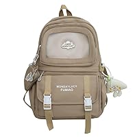 Cute Backpack Y2K Daypacks, Harajuku Fashion Itabag Bag Hiking Travel Backpack Grunge Cute Backpack Purse Casual Women (khaki)