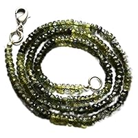 LKBEADS 1 Strand Natural Australian Green Sapphire,16 Inches Gems Quality Super Rare Roundel Beads Necklace 2.5-3 mm Code-HIGH-29647