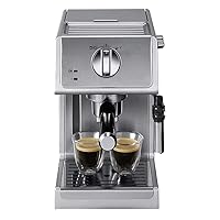 Espresso Machine, 15 Bar Espresso Maker with Milk Frother for Espresso, Latte and Cappuccino, Coffee Machine with Removable Water Tank, Stainless Steel