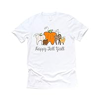 Happy Fall Y'all Halloween Dental Spooky Season Fall Lover Tshirt