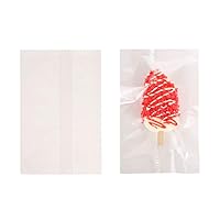 Clear Ice Pop/Candy Plastic Bags Food Grade Hot Sealing Packing Containers 4.7X7.5 Inch 200 Pcs