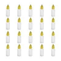 Othmro 0.5oz PE Lab Eye Plastic Dropper Bottles 50pcs, 15ml Squeezable Eye Liquid Dropper Thin Mouth Via of Liquid Sample Seal Storage Bottle with Childproof Yellow Cap