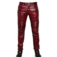 Edgy Denim Style Mens Leather Pant - Handmade Leather Pants