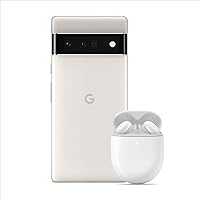 Google Pixel 6 Pro - Unlocked Android 5G Smartphone 128 GB, Cloudy White + Pixel Buds A-Series Wireless Earbuds, Clearly White