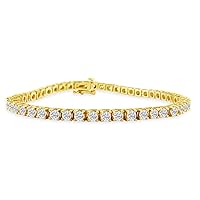 5 Carat Diamond Tennis Bracelet In 14 Karat White, Yellow and Rose Gold