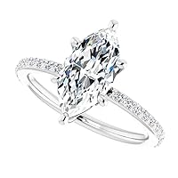Moissanite Halo Engagement Ring 18K White Gold Moissanite Diamond Ring for Women Gift for Christmas Birthday Valentine's Day Wedding Jewelry Gift for Women Wife Girl