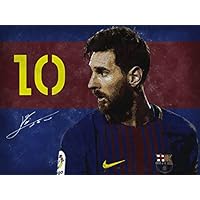 Lionel Messi Poster Soccer Football Wall Art Print (24x18), 24