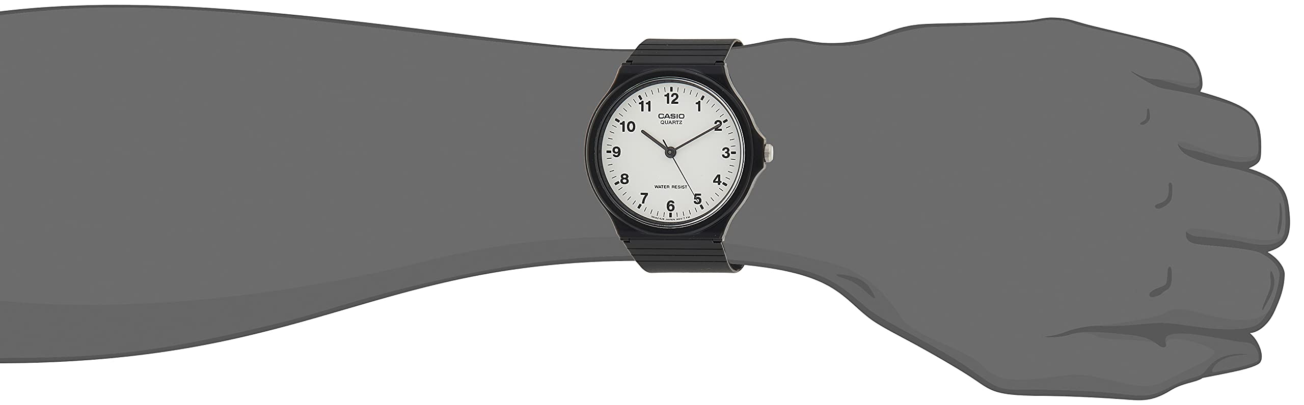 Casio Men's Quartz Resin Casual Watch, Color:Black (Model: MQ24-7B)