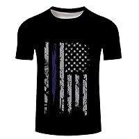2024 Summer T-Shirts for Men Distressed USA Flag Patriotic Shirts Short Sleeve Graphic Tees Crewneck 4th of July Tshirts Tops