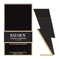Carolina Herrera Bad Boy Fragrance For Men - Seductive, Masculine Scent - Features Oriental And Spicy Accords - Ideal For Evening Wear - Alluring Notes Of Black And White Pepper - Edt Spray - 1.7 Oz Carolina Herrera Bad Boy Fragrance For Men - Seductive, Masculine Scent - Features Oriental And Spicy Accords - Ideal For Evening Wear - Alluring Notes Of Black And White Pepper - Edt Spray - 1.7 Oz