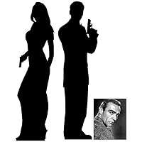 (Starstills UK) Fan Packs Secret Agent Male/Female - Silhouette Double Pack - Lifesize Cardboard Cutout/Standee/Standup - Includes 8x10 (20x25cm) Star Photo