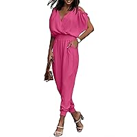 Dokotoo Jumpsuit for Womens Dressy Casual 2024 One Piece Romper Cold Shoulder Outfits for Summer
