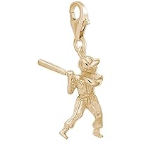 Rembrandt Charms Male Baseball Player Charm with Lobster Clasp