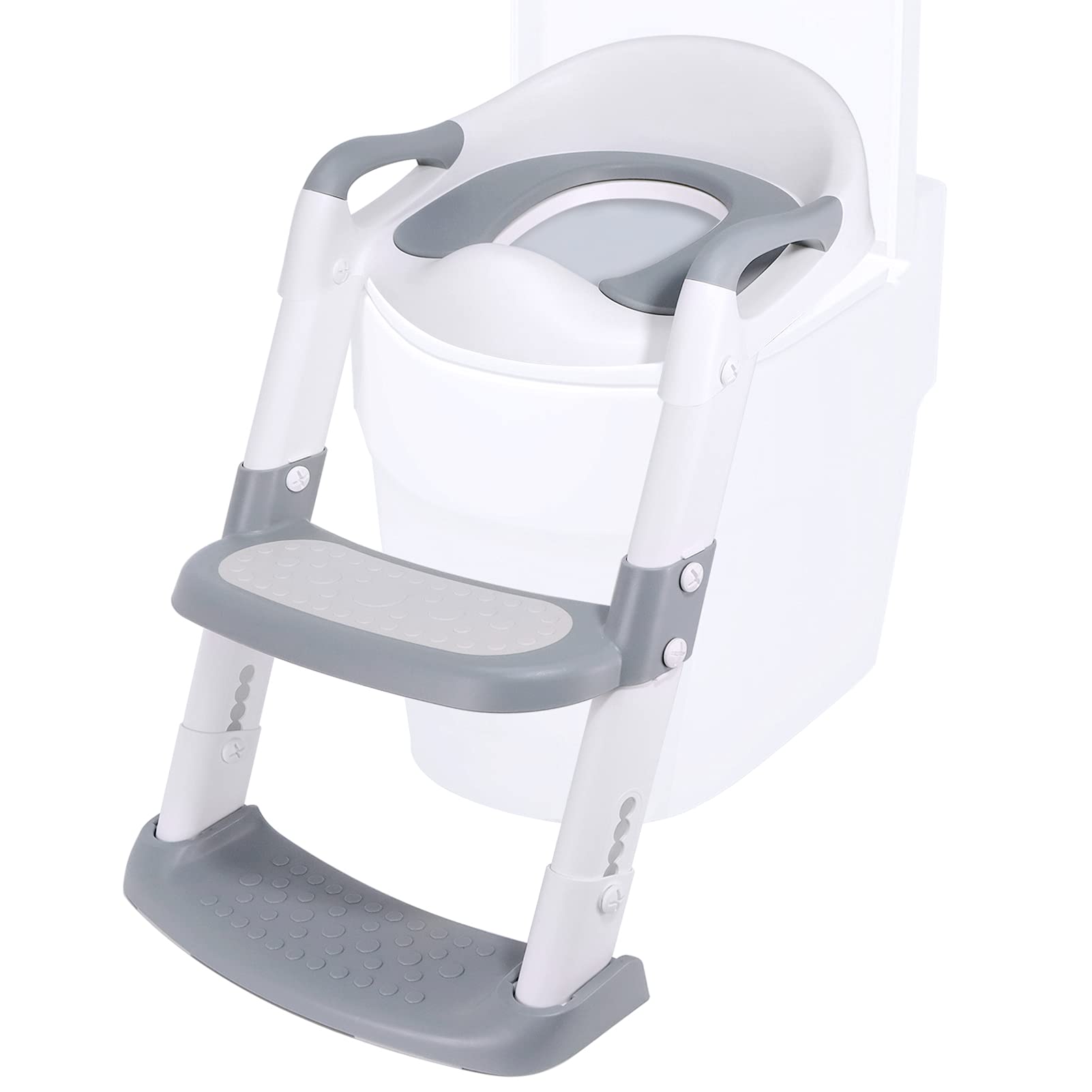 GeeBat Potty Training Seat with Ladder, 5 Levels Adjustable Potty Training Toilet with Step Stool Ladder & Soft PU Padded Seat for Kids Toddler Boy...