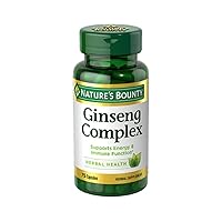 Nature's Bounty Ginseng Complex Herbal Health Capsules 75 ea (Pack of 3)