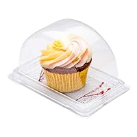 Restaurantware Thermo Tek 13 oz Semicircle Clear Plastic Swiss Roll Cake Box - with Lid - 5 1/2