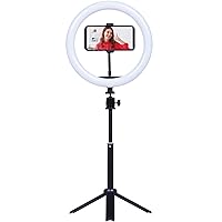 Kenko KL-03RL LED Light, Compact Tripod, 10 Inch LED Ring Light, 10 Brightness Levels, Smartphone Fixed Arm Included, Video Streaming and Vlog