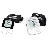 Omron 5 Series Wireless and OMRON Silver Blood Pressure Monitors with Upper Arm Cuffs, Store Up to 80 Readings