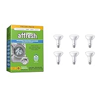Affresh Washing Machine Cleaner, 6 Month Supply, Cleans Front Load and Top Load Washers & Philips LED Flicker-Free Frosted Dimmable BR30 Light Bulb - EyeComfort Technology - 650 Lumen