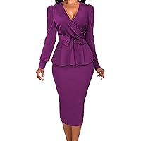 IbuduSexy Church Dresses for Women Elegant Sexy Business Outfits for Women Solid Color Pencil Dress for Women