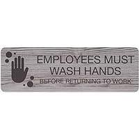 SBLABELS Employees Must Wash Hands Indoor Easy Adhesive Mount Door and Wall Sign for Restaurants and Small Businesses 3