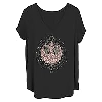 STAR WARS Women's Celestial Rose Rebel Junior's Plus Short Sleeve Tee Shirt