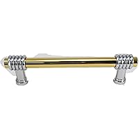 Harris Hardware 8061-326-B Polished Brass Solid Brass With Chrome Accents Decorative Cabinet Pull 3.75