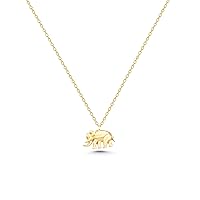 14K Real Gold Elephant Necklace, Tiny Gold Elephant Necklace, Dainty Custom Animal Necklace, Valentines Day Gift