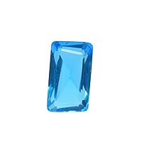 GEMHUB Brazilian Blue Topaz 13.10 Ct Loose Gemstone Finest Emerald Cut Blue Topaz for Pendant