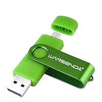 WANSENDA OTG USB Flash Drive Micro USB Memory Stick 16GB 32GB 64GB 128GB 256GB for Android Devices/PC/Tablet/Mac (64GB, Green)