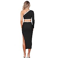 One Shoulder Sexy Women Skirt Gown Senior Dress S M L XL