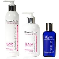 Glam Rocker System - Safe for Hair Extensions, Weaves and Wigs - Salon Formula Shampoo, Conditioner & Serum - Gentle Sulfate-free Lather