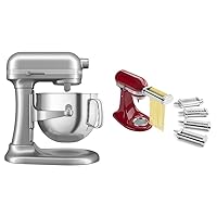 KitchenAid® 7 Quart Bowl-Lift Stand Mixer Bundle with 5-Piece Pasta Deluxe Set Attachment, Stainless Steel