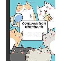 Composition Notebook: Japanese School Notebook - Wide Ruled Lined Journal - Kawaii Cat Notebook For Girls - Cute Kitten Kitty College Subject Note Book for Teacher or Student