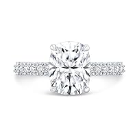 Shree Diamond 4 CT Cushion Cut Solitaire Moissanite Engagement Ring, VVS1 4 Prong Irene Knife-Edge Silver Wedding Ring, Woman Gift Promise Gift