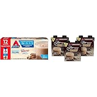 Atkins Milk Chocolate Delight and Mocha Latte Iced Coffee Protein Shakes Bundle (15g Protein, Low Glycemic)