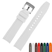 Dexter Top Grade Silicone Curved Lug End Watch Strap- Watch Bands For Men & Women -Waterproof Rubber Bracelet for Sports & Dive Watches-Replacement for Tudor, Omega & Seiko Watches Black, Blue, Orange, Green