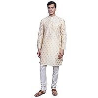 WINTAGE Men's: Banarasi Art Silk Cotton Kurta Pajama
