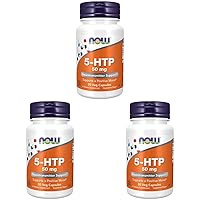 NOW Supplements, 5-HTP (5-hydroxytryptophan) 50 mg, Neurotransmitter Support*, 30 Veg Capsules (Pack of 3)