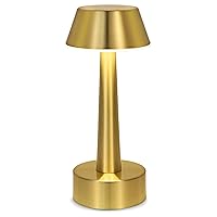 Rechargeable Cordless Small Table Lamp Portable Battery Operated Lamp Touch 3 Way Dimmable Metal Gold Bedside Night Light Lamps for Bedroom, Dining Room Patio Restaurant Bar Hotel