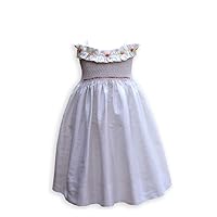 Special Occasion Silk Dress with Smocking for a Flower Girl Off White in Color