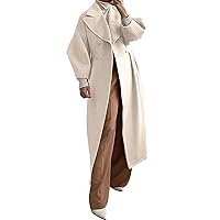 2023 Women Winter Solid Warm Long Coat Lapel Wool Outwear Plus Size Jacket Thicken Business Trendy Cardigan Open