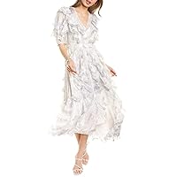Rebecca Taylor Women's Long Sleeve Lily Ruffle Dress