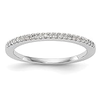 14ct White Gold 1/6 Weight Carat Diamond Wedding Band Size N 1/20 Jewelry for Women