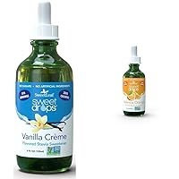 SweetLeaf Stevia Sweetener Drops Bundle - Vanilla Creme and Valencia Orange Flavors, 4 Oz and 2 Oz