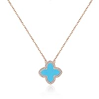 Dainty Lucky Clover Necklace 14K Gold Plated Four Leaf Clover Necklace for Women, Simple Necklace Jewelry for Girls Teen